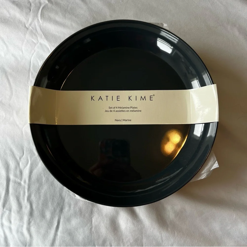 Katie Kime Navy Melamine Plate Set - Picture 1 of 4